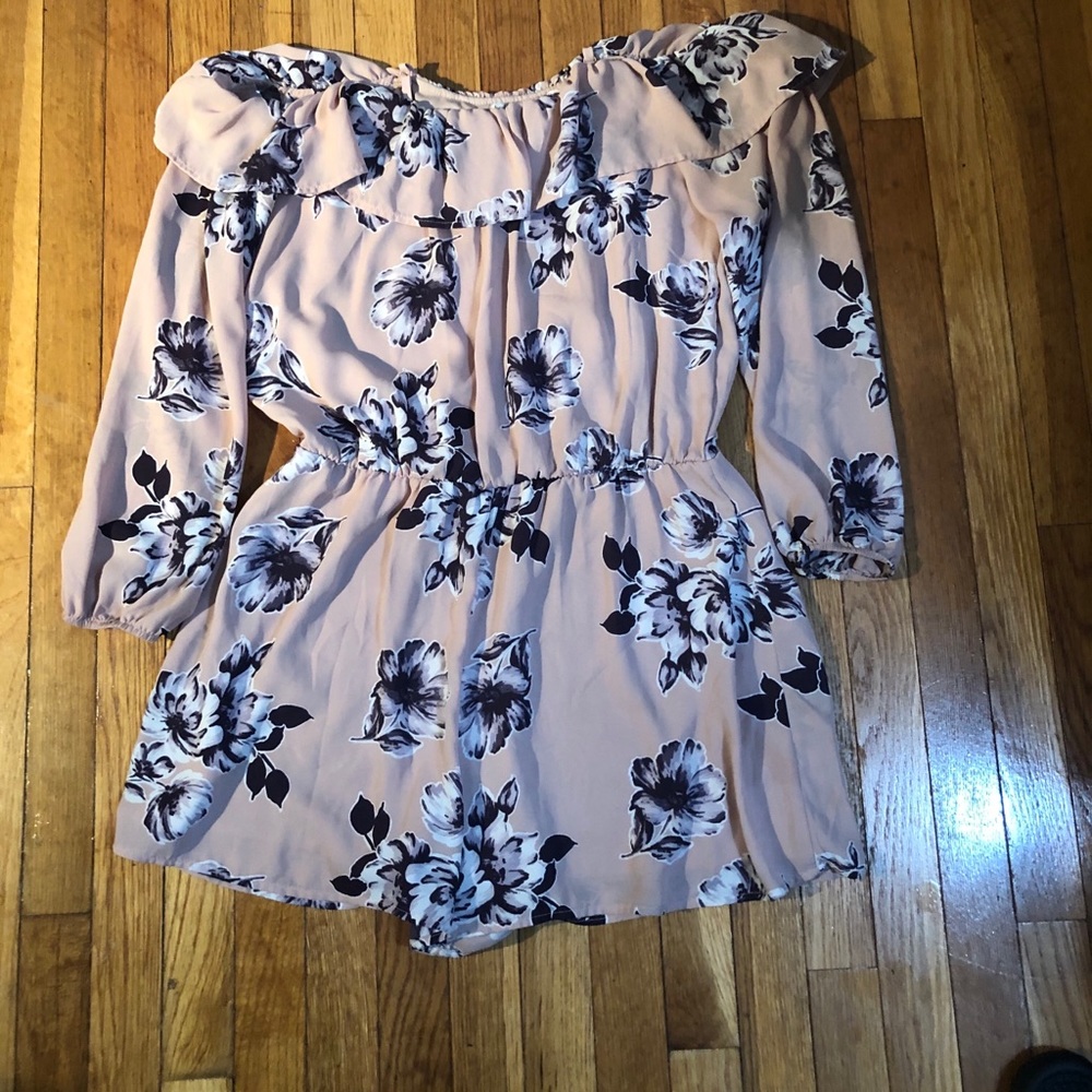 Light pink floral romper